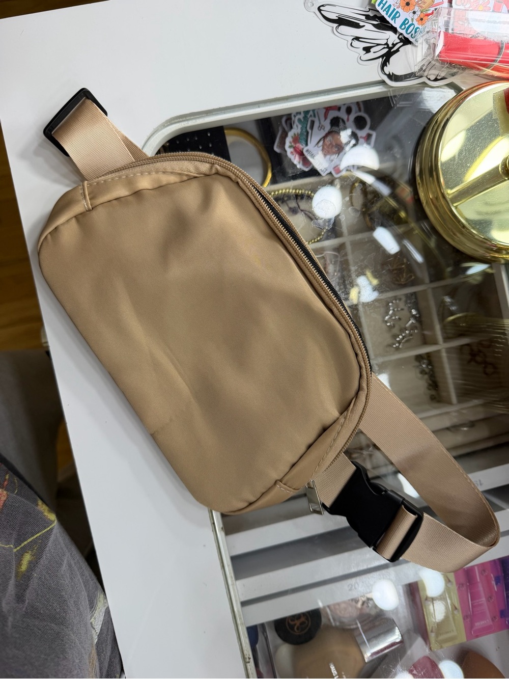 Beige Waist Bag - Minimal Sling Bag